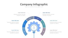 蓝色齿轮商务PPT图表-10