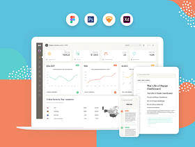 仪表板 - 适用于XD，Sketch，Figma和Photoshop，Paper Dashboard 2 PRO