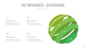 渐变绿色3D球体切割PPT信息图7