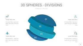 青色3D球体切割PPT信息图9