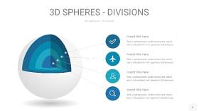 青色3D球体切割PPT信息图6