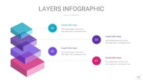紫蓝色3D分层PPT信息图28
