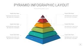 黄蓝绿色3D金字塔PPT信息图表4
