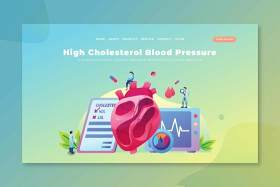 高胆固醇psd和ai载体登录页UI界面插画设计high cholesterol psd and ai vector landing page