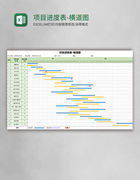 项目进度表-横道图Excel模板
