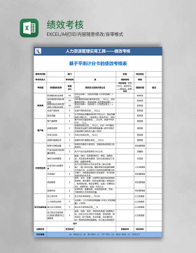 绩效考核表excel模板