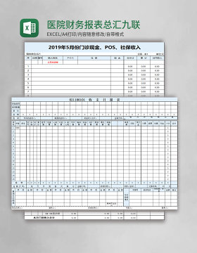 医院财务报表总汇九联表