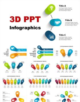 三维立体信息图表3D流程图图形PPT素材3D_Infographics
