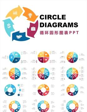 多样循环圆形信息图表可视化PPT素材Circle_Diagrams