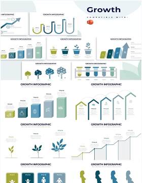 国外创意递进关系增长PPT信息图素材Growth Powerpoint Infographics