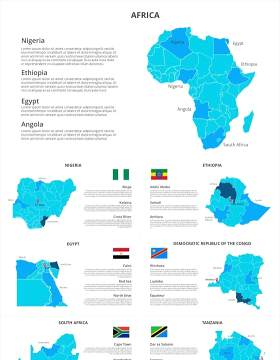 非洲地图PPT素材元素Africa