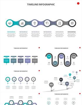 时间轴时间线信息图表PPT素材Timelines