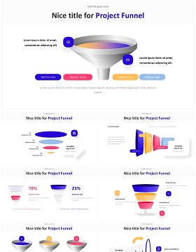 项目漏斗图PPT模板Project Funnel Infographic