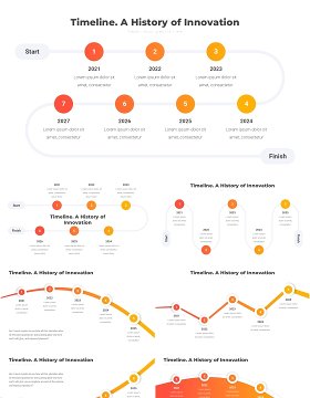 创新时间轴时间线PPT模板Timeline. A History of Innovation2