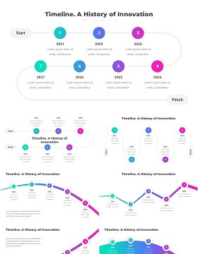 创新时间轴时间线PPT模板Timeline. A History of Innovation1