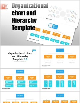 组织结构图层次结构PPT信息图表模板素材organizational chart and hierarchy template