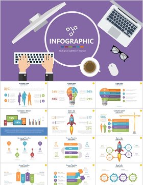 信息图表素材PPT元素Infographics Powerpoint Presentation Slide_16x9