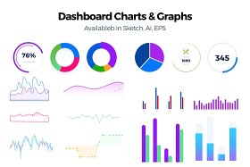 网站管理员后台仪表板图表图形AI素材Dashboard Charts & Graphs