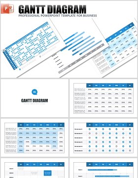 甘特图PPT信息图表模板gantt chart powerpoint template