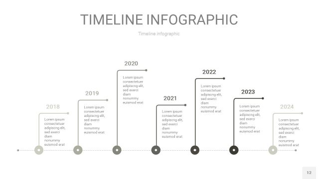 灰色时间轴PPT信息图12