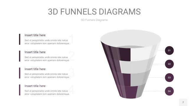 深紫色3D漏斗PPT信息图表7