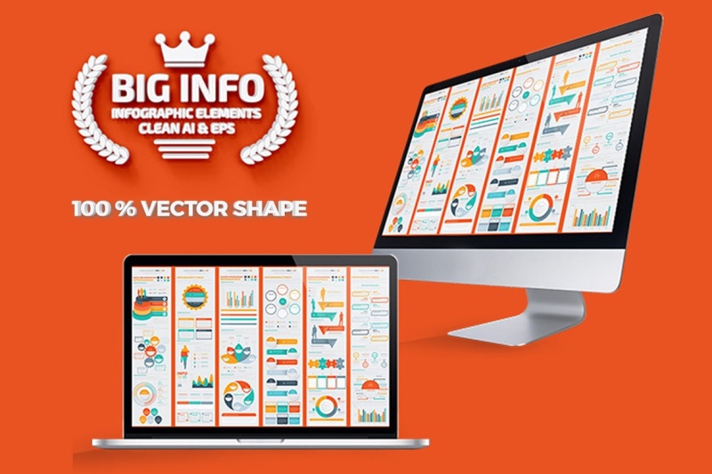 大信息图表元素设计素材Big Infographics Elements