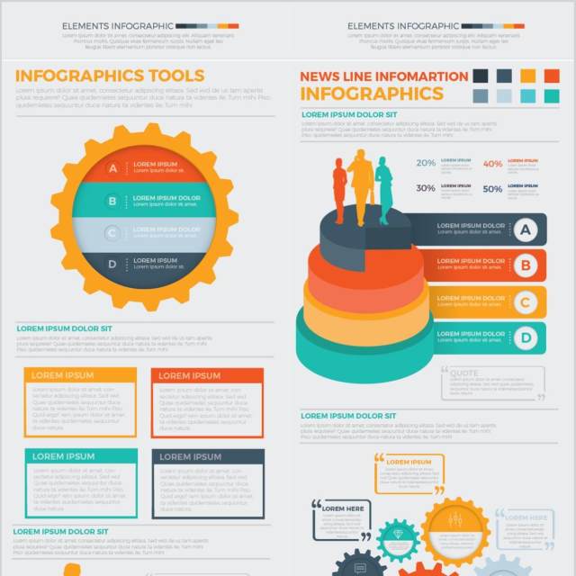 大信息图表元素设计素材Big Infographics Elements