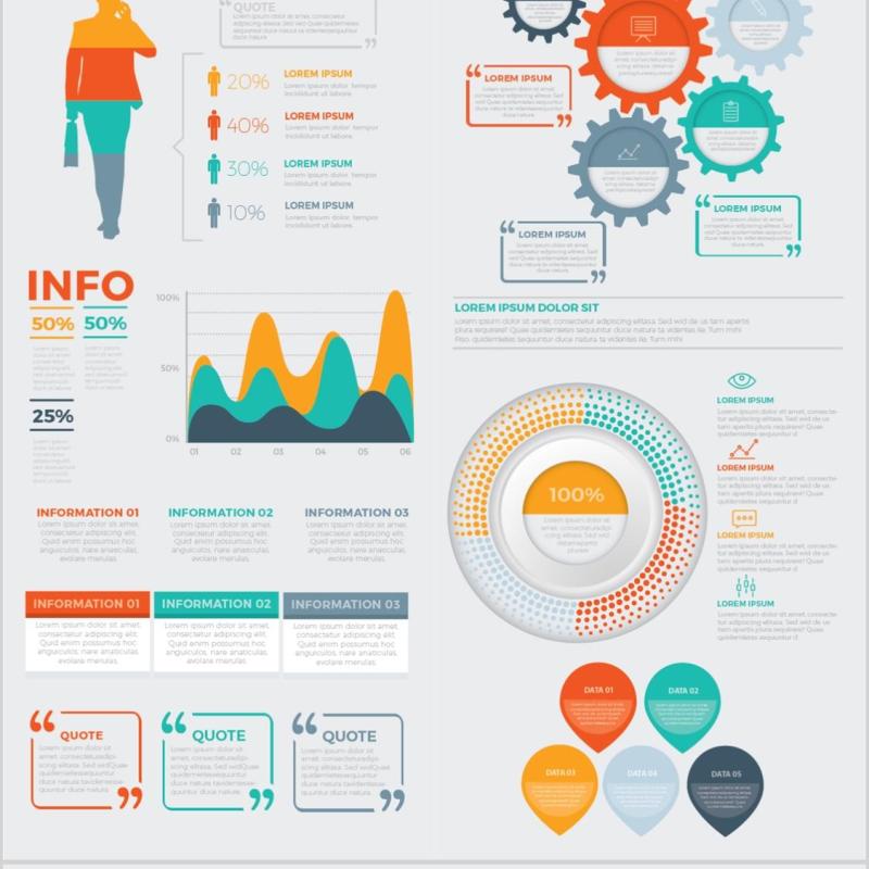 大信息图表元素设计素材Big Infographics Elements