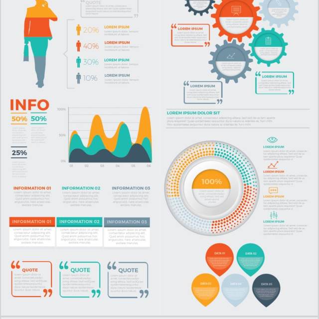 大信息图表元素设计素材Big Infographics Elements