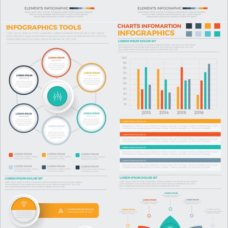 大信息图表元素设计素材Big Infographics Elements