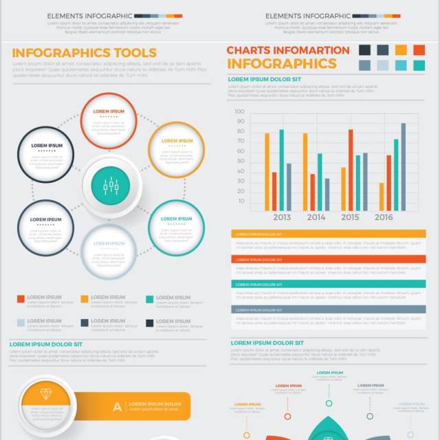 大信息图表元素设计素材Big Infographics Elements