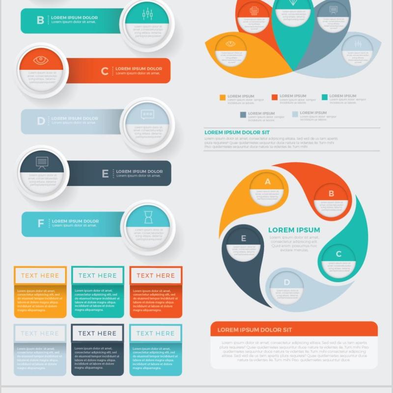 大信息图表元素设计素材Big Infographics Elements