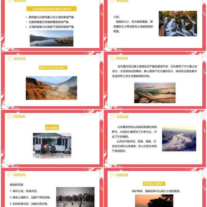 教科版五年级科学上册探索土地被侵蚀的因素PPT模板