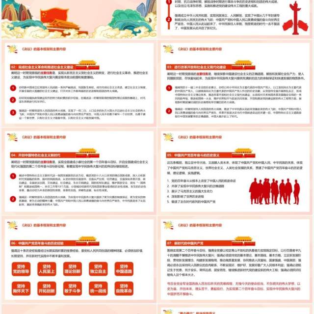 百年奋斗重大成就和历史经验的决议PPT模板 百年奋斗重大成就和历史经验的决议PPT模板