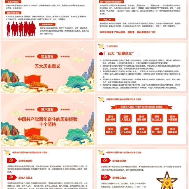 百年奋斗重大成就和历史经验的决议PPT模板 百年奋斗重大成就和历史经验的决议PPT模板
