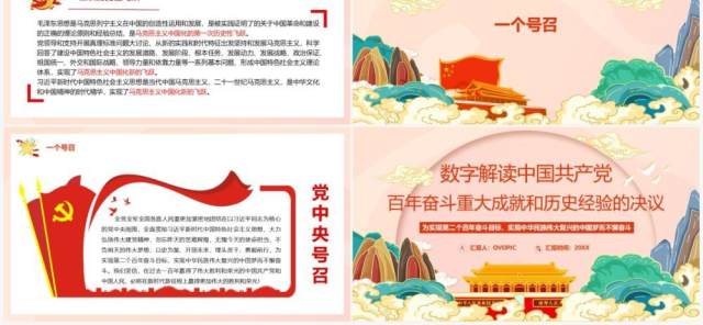 百年奋斗重大成就和历史经验的决议PPT模板 百年奋斗重大成就和历史经验的决议PPT模板