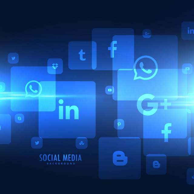 技术风格社交媒体图标背景