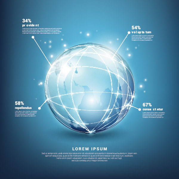 地球信息图表矢量素材
