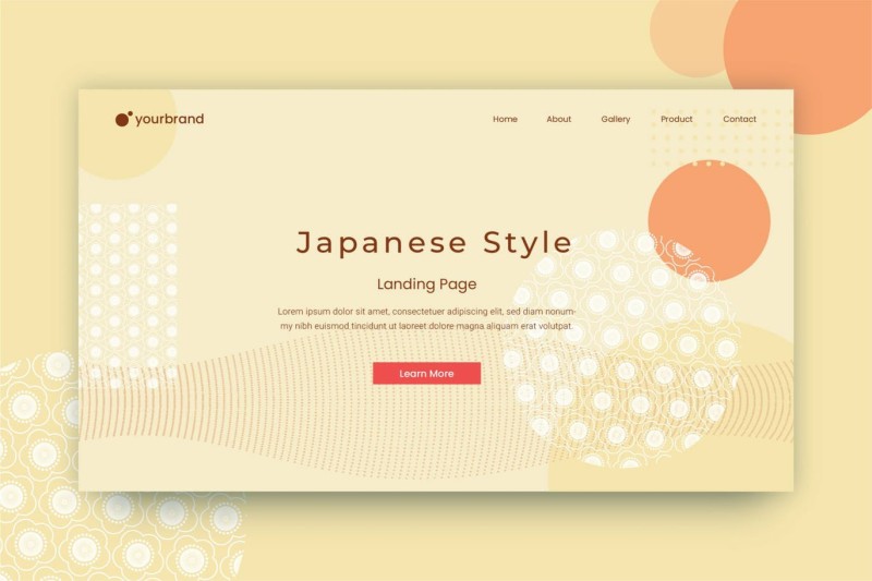 米黄色日式抽象艺术背景AI素材网站UI界面平面设计Abstract Background