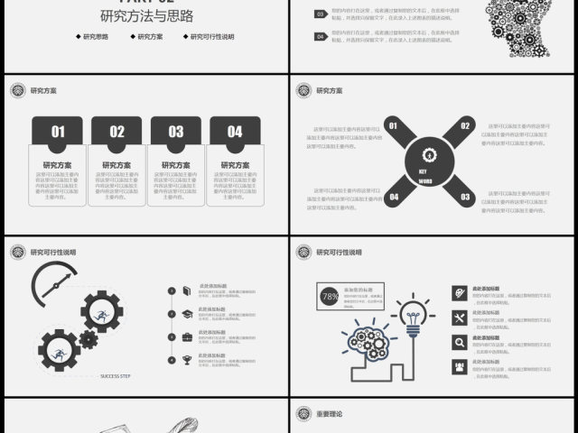 黑色严谨开题报告毕业论文答辩PPT模板