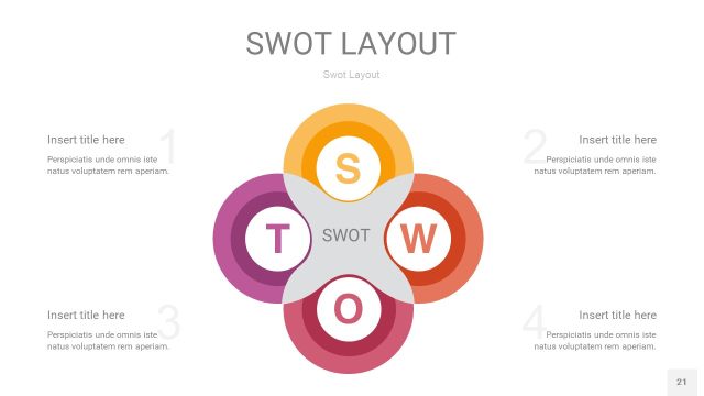 粉黄色SWOT图表PPT21