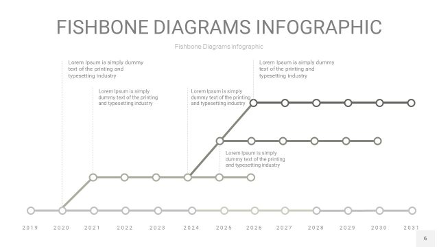 灰色鱼骨PPT信息图表6
