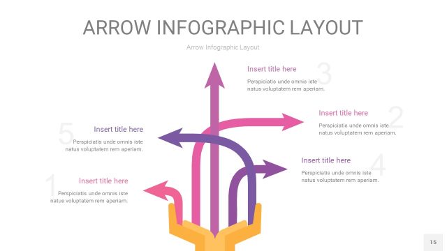 粉紫色箭头PPT信息图表15