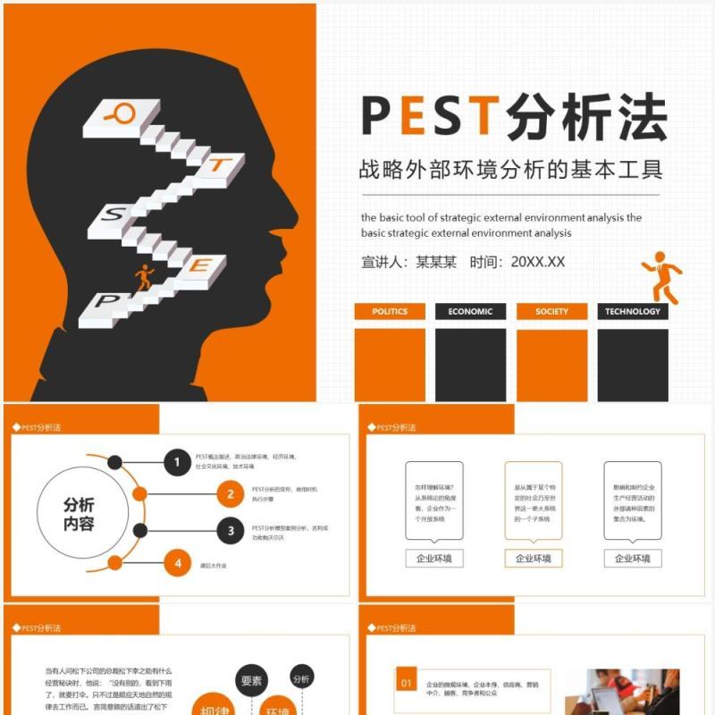 PEST分析法战略外部环境分析的基本工具动态PPT模板