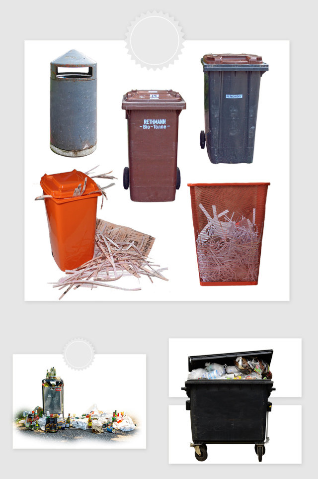 高清免抠垃圾箱垃圾桶素材