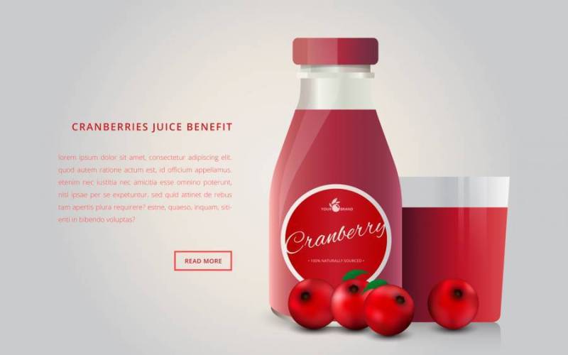 蔓越莓果汁广告模板