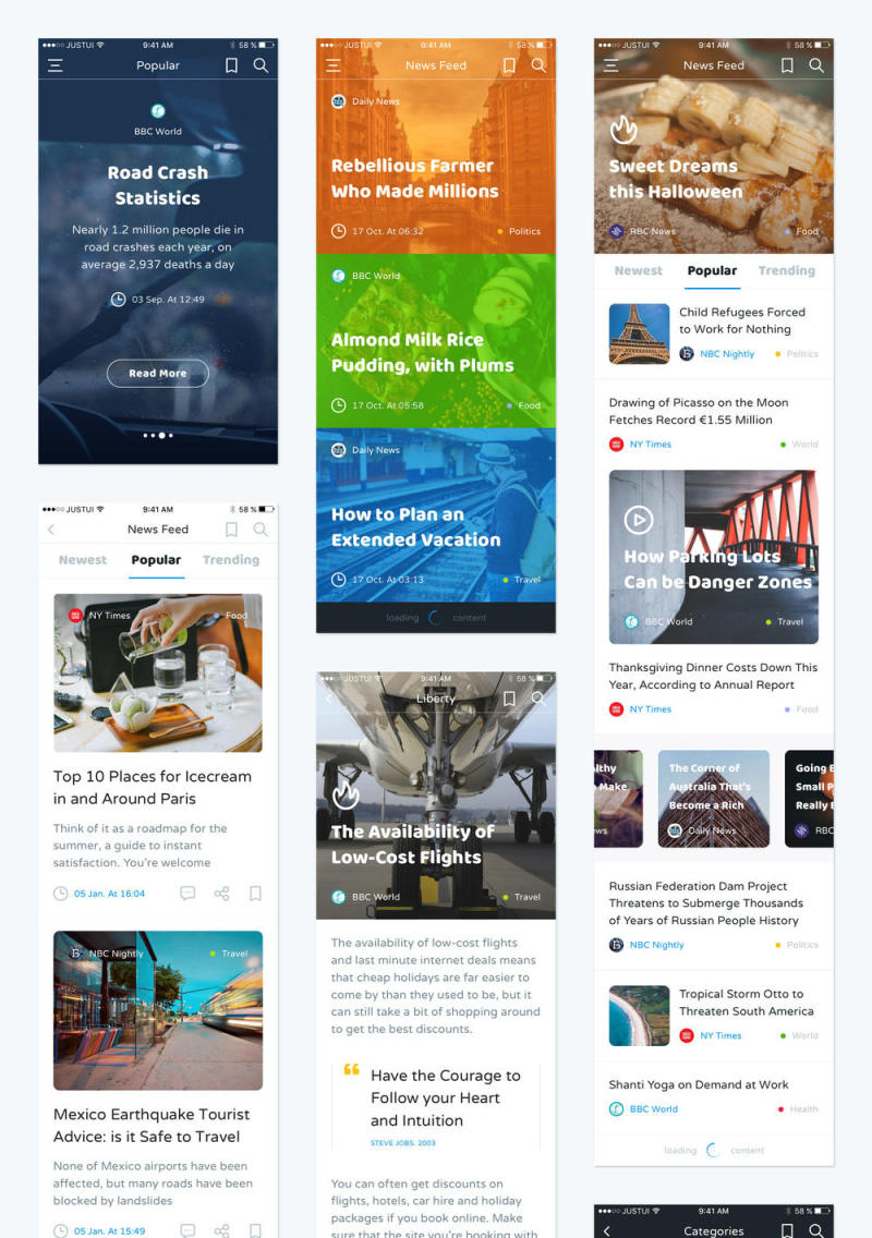 在Sketch＆Photoshop，Liberty Mobile UI工具包中创建时尚的移动应用程序的完美选择