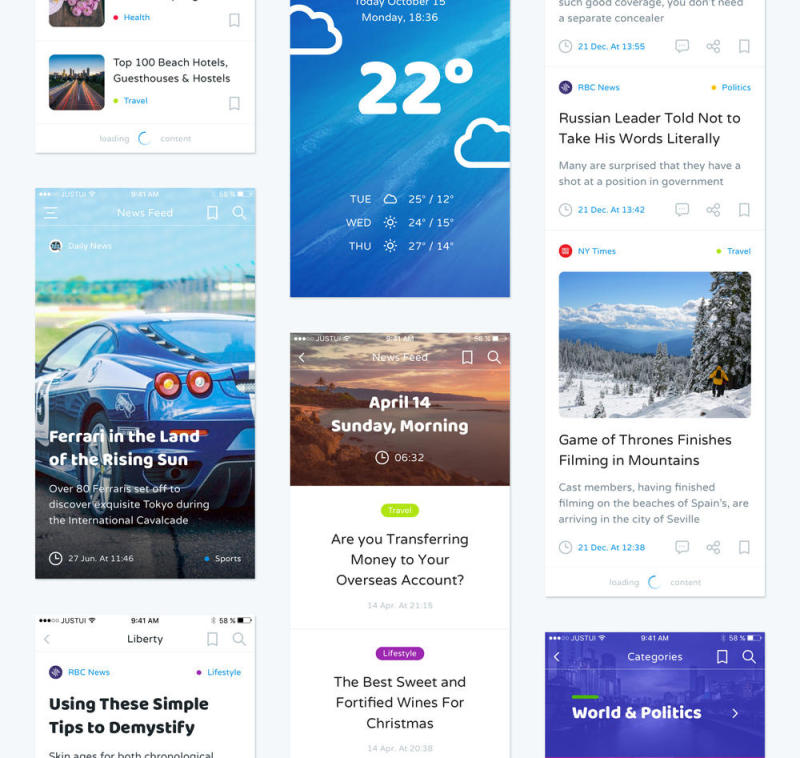 在Sketch＆Photoshop，Liberty Mobile UI工具包中创建时尚的移动应用程序的完美选择