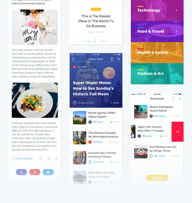 在Sketch＆Photoshop，Liberty Mobile UI工具包中创建时尚的移动应用程序的完美选择