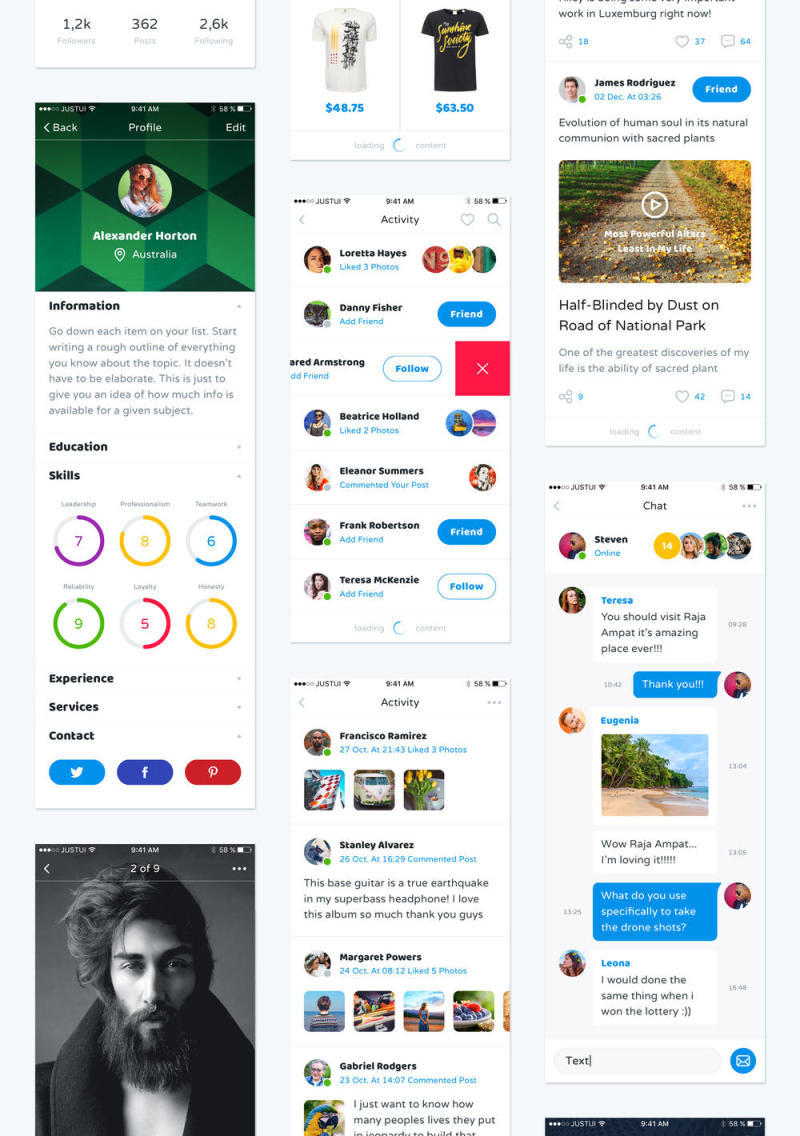 在Sketch＆Photoshop，Liberty Mobile UI工具包中创建时尚的移动应用程序的完美选择